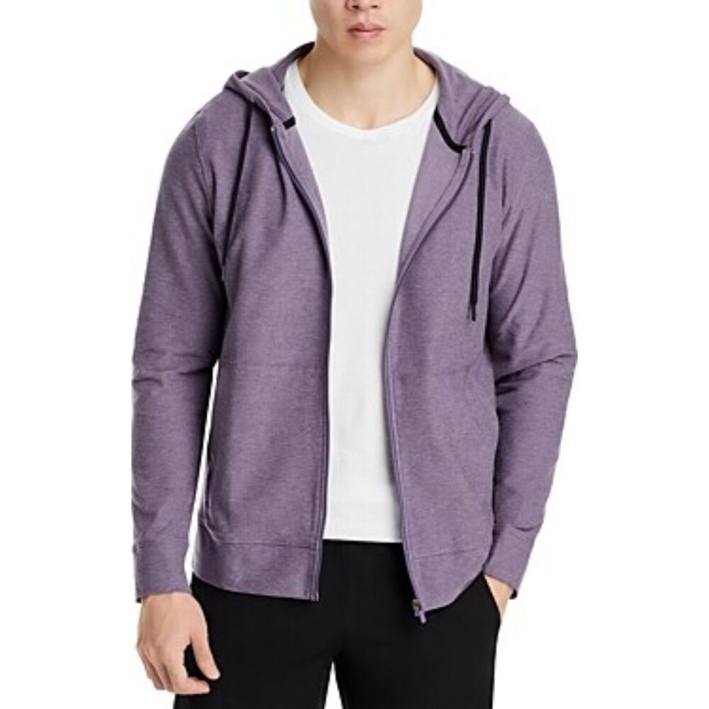 BEYOND YOGA Hoodie Mens XXL Purple Zip Up FREEFIT Hood Stretch Jacket $148